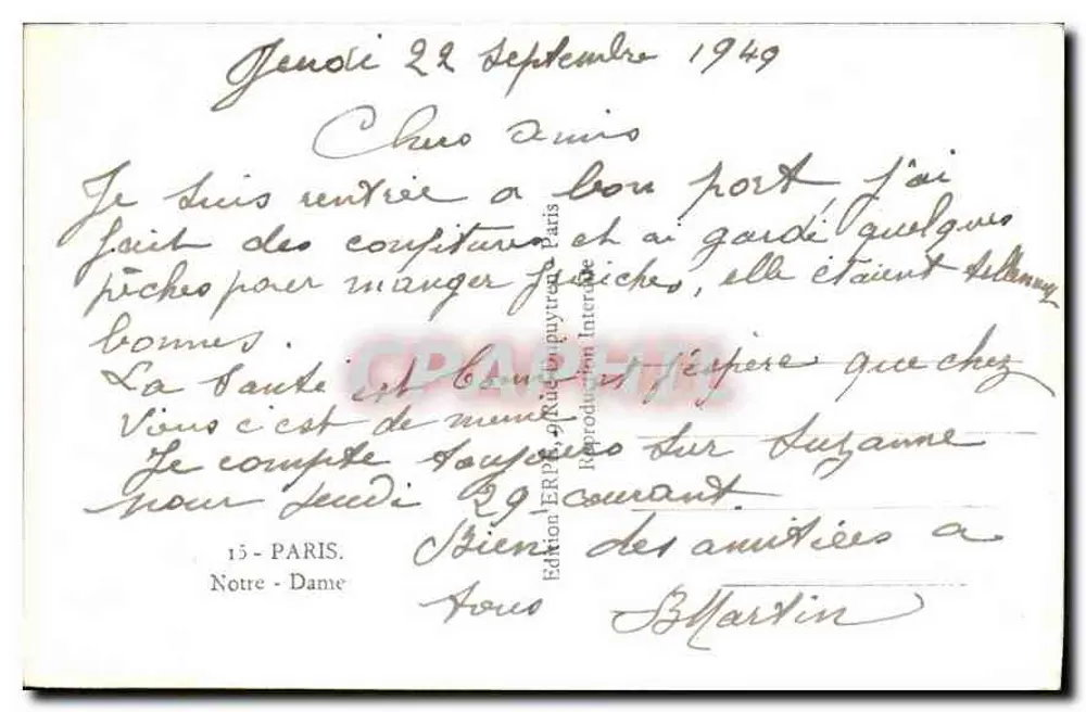 Nossa Senhora de Paris — vista da fachada e do campanário — Edição Paris, n°15 - Verso