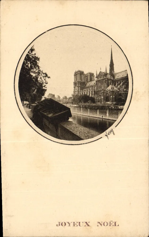 Notre-Dame de Paris — Ansicht vom Quai de Montebello — Édition d'Art YVON - Vorderseite