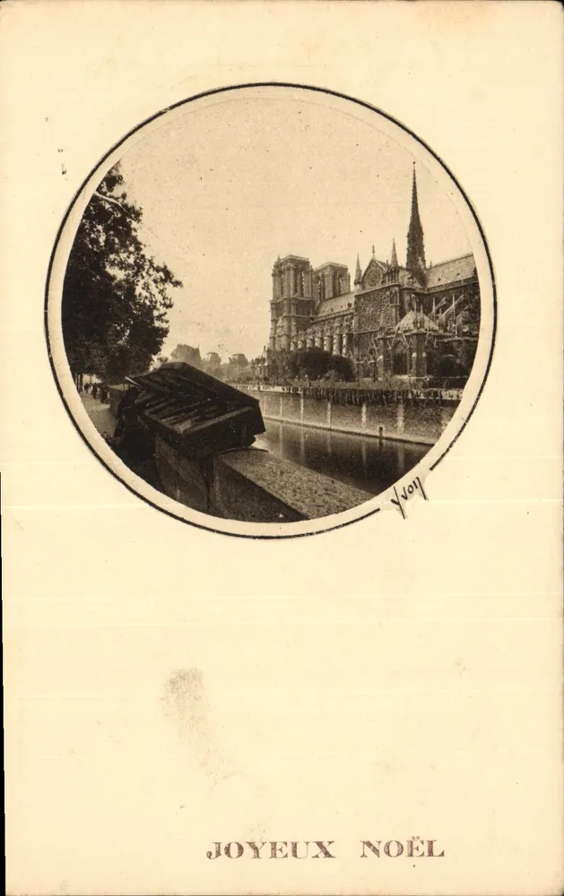Notre-Dame de Paris — Blick vom Quai de Montebello — Édition d'Art YVON - Vorderseite
