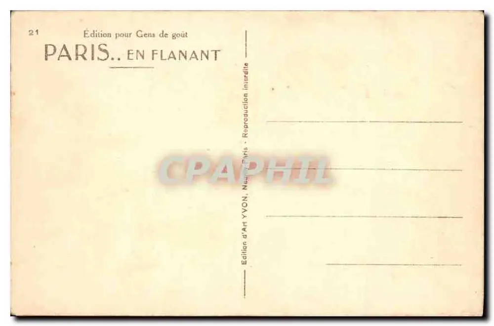 Paris. Em passeio — Edição de Arte YVON, n°21 - Verso