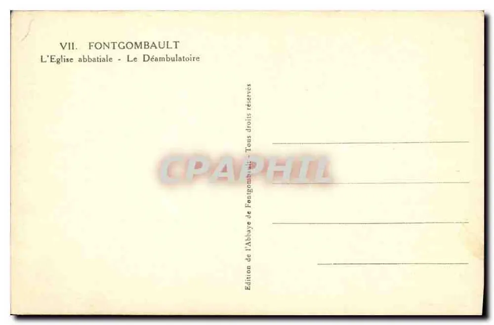 Fontgombault — De Abgedankte kerk — Het Deambulatoire — Uitgave door de Abdisstichting Fontgombault - Achterkant
