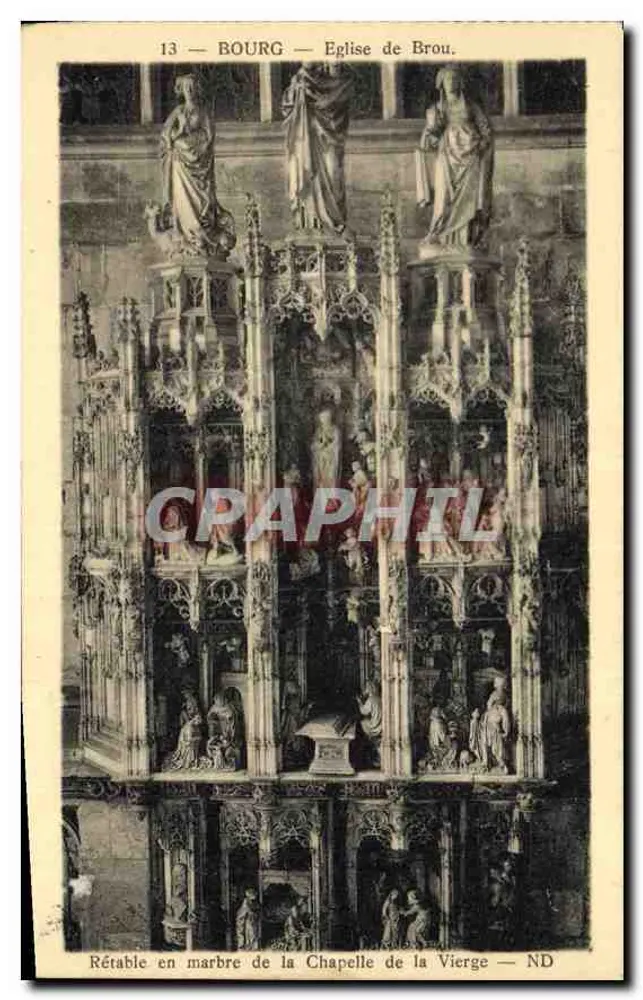 Bourg — Kirche von Brou — Altar der Kapelle der Jungfrau — ND - Vorderseite