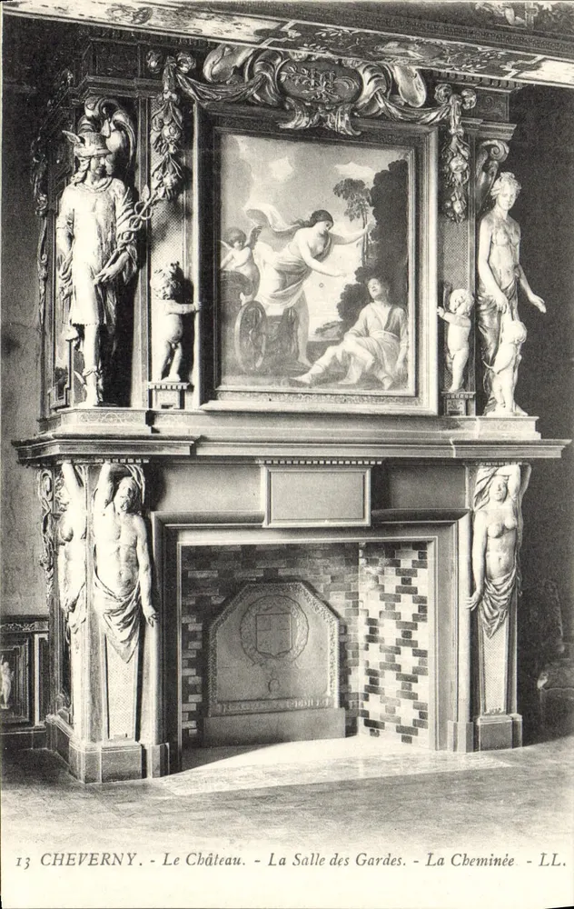 Cheverny - Das Schloss - Der Wachraum - Der Kamin - Vorderseite