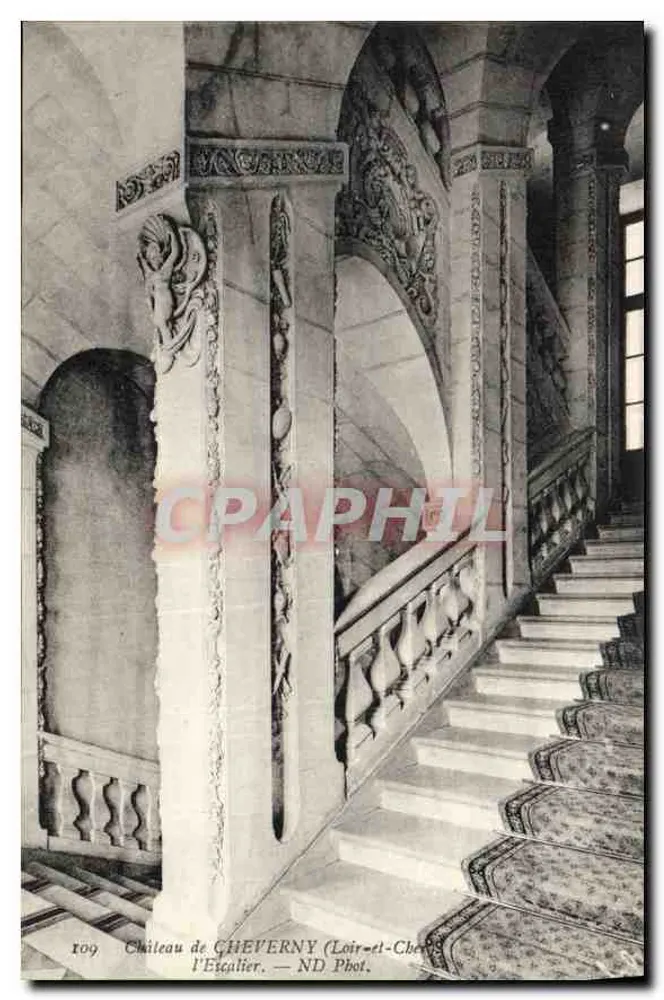 Castelo de CHEVERNY — Interior, escada monumental — ND Phot. - Frente