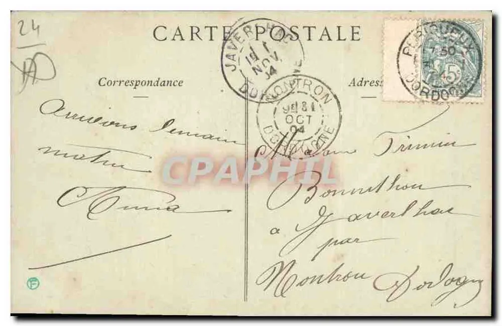Périgueux — Estátua do Marquês Bugeaud — Collections ND Phot - Verso