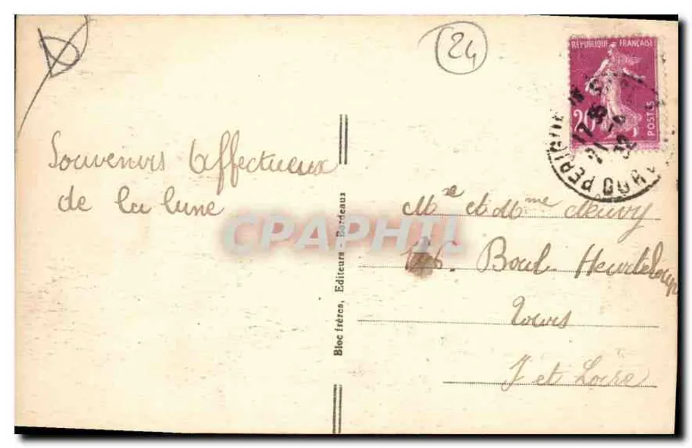 Périgueux — Le Vieux Moulin — BR. — Verlag: Bloc Frères, Bordeaux — Nr. 53 - Rückseite