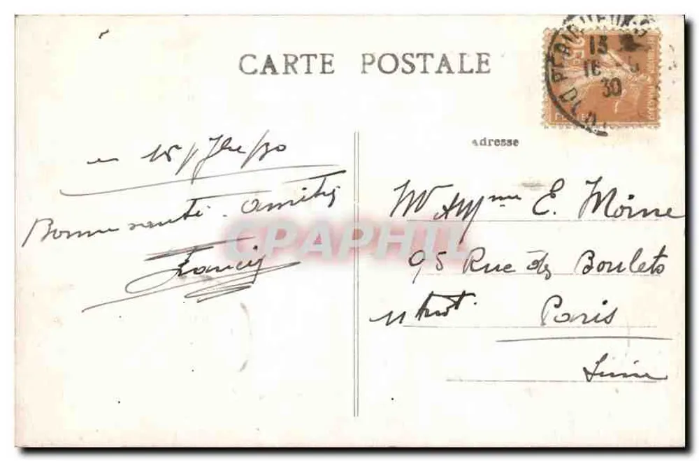 Périgueux — O Castelo Barrière — Bilhete postal antigo n°15 - Verso