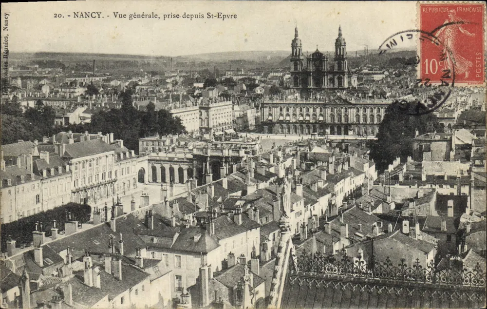 NANCY - Vista geral, tirada de St-Epvre — Phototypies Réunies, Nancy, n°20 - Frente