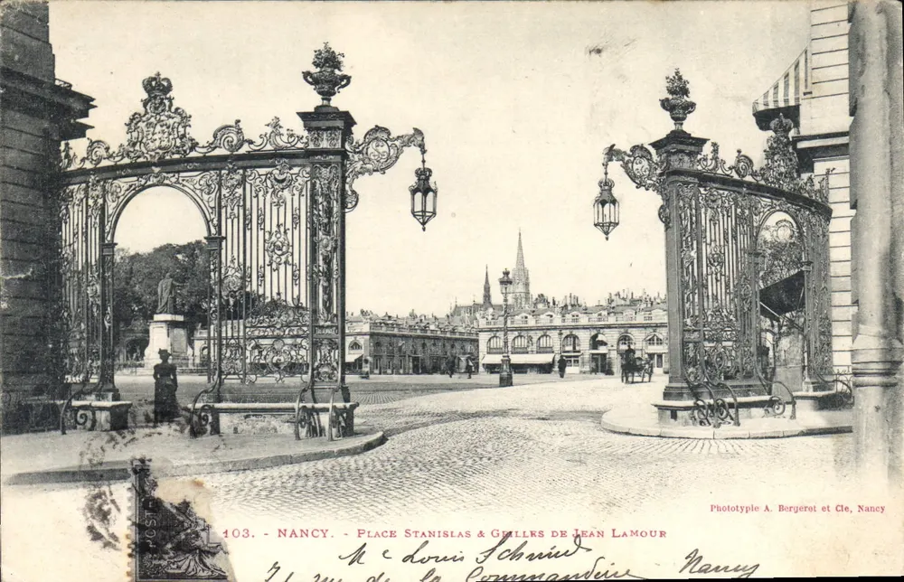 Nancy - Place Stanislas & Grilles von Jean Lamour — Phototypie A. Bergeret et Cie, Nancy, n°103 - Vorderseite