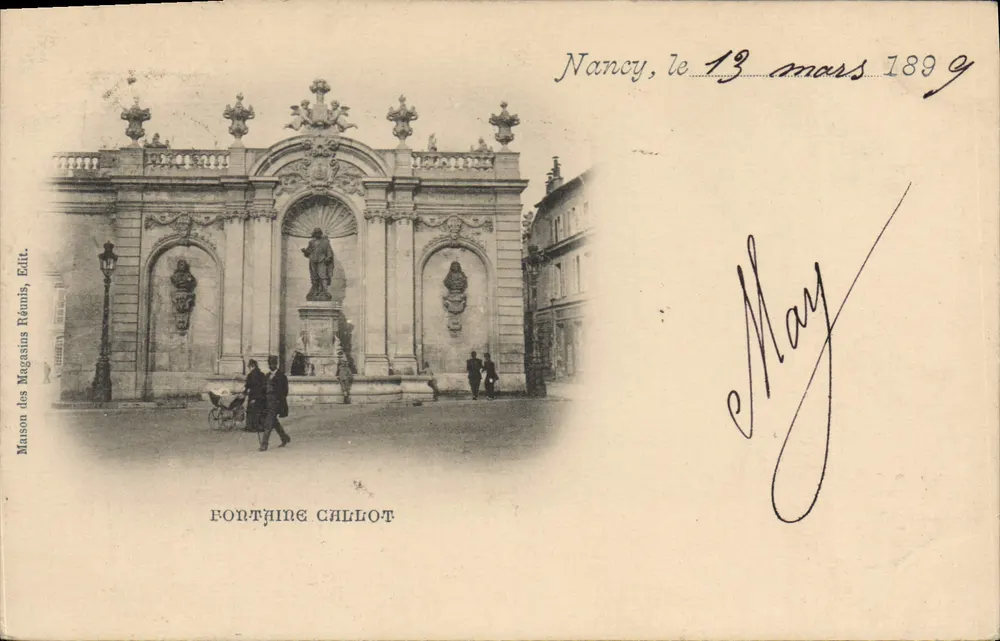 Fontaine Callot — Nancy — Maison des Magasins Fénin, Ed. - Frente