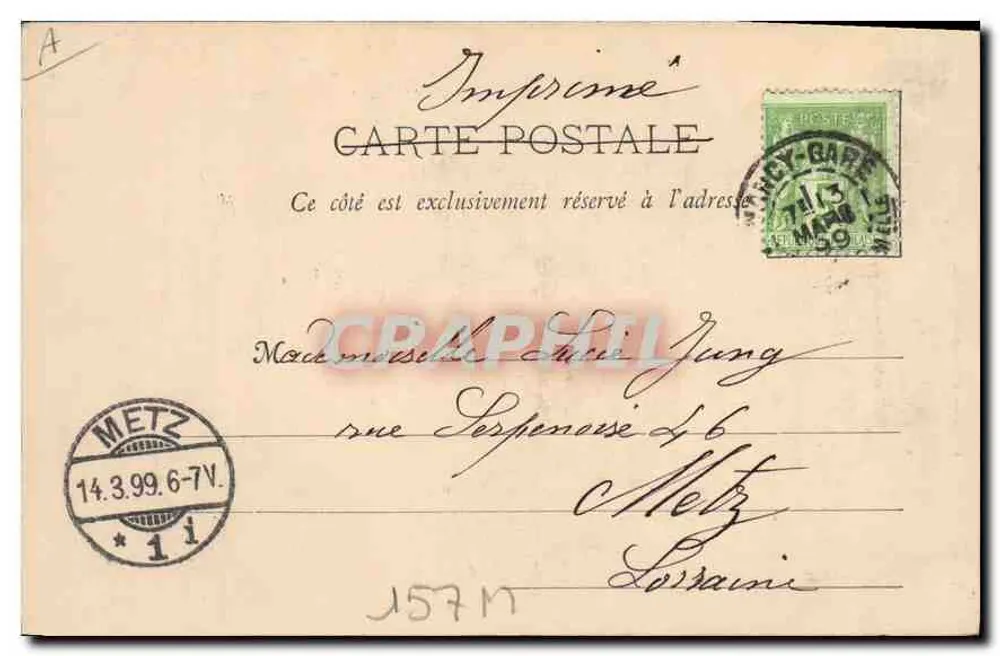 Fontaine Callot — Nancy — Maison des Magasins Fénin, Ed. - Verso