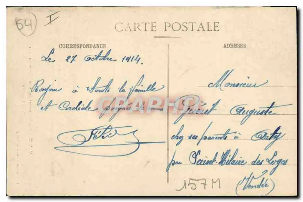 Nancy — Bombardierung vom 9.-10. September 1914 — Imprimeries Réunies de Nancy, n°7 Rue Didion - Rückseite