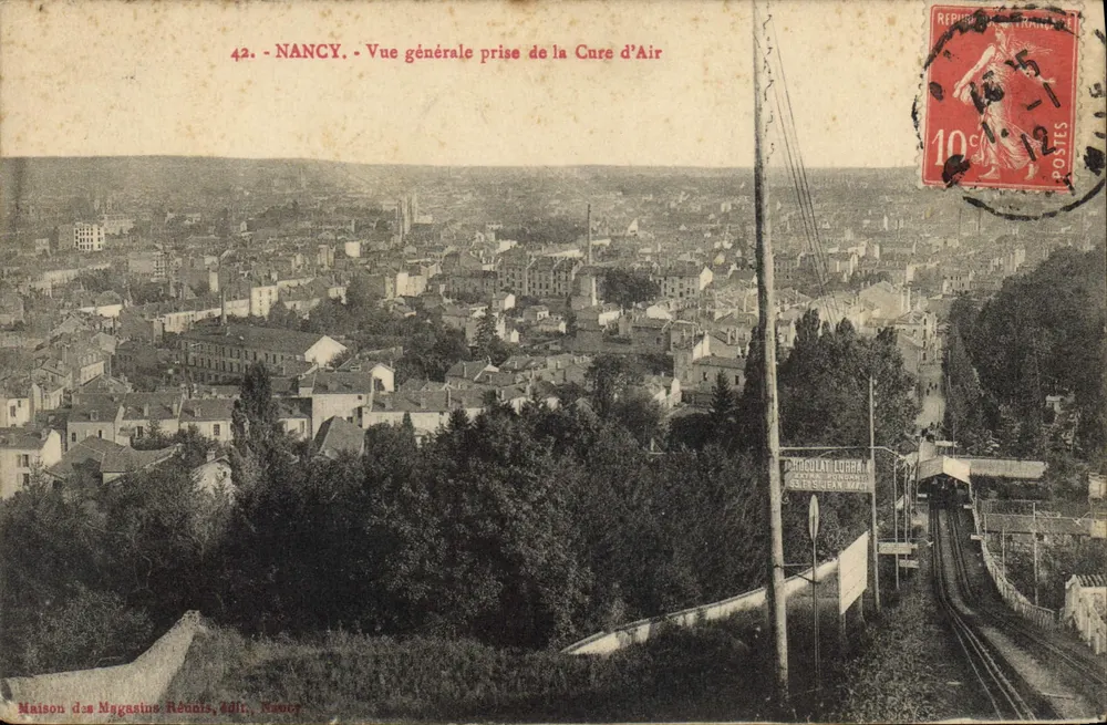NANCY - Vista geral tirada da Cure d'Air — Maison des Magasins Réunis, editora, Nancy - Frente