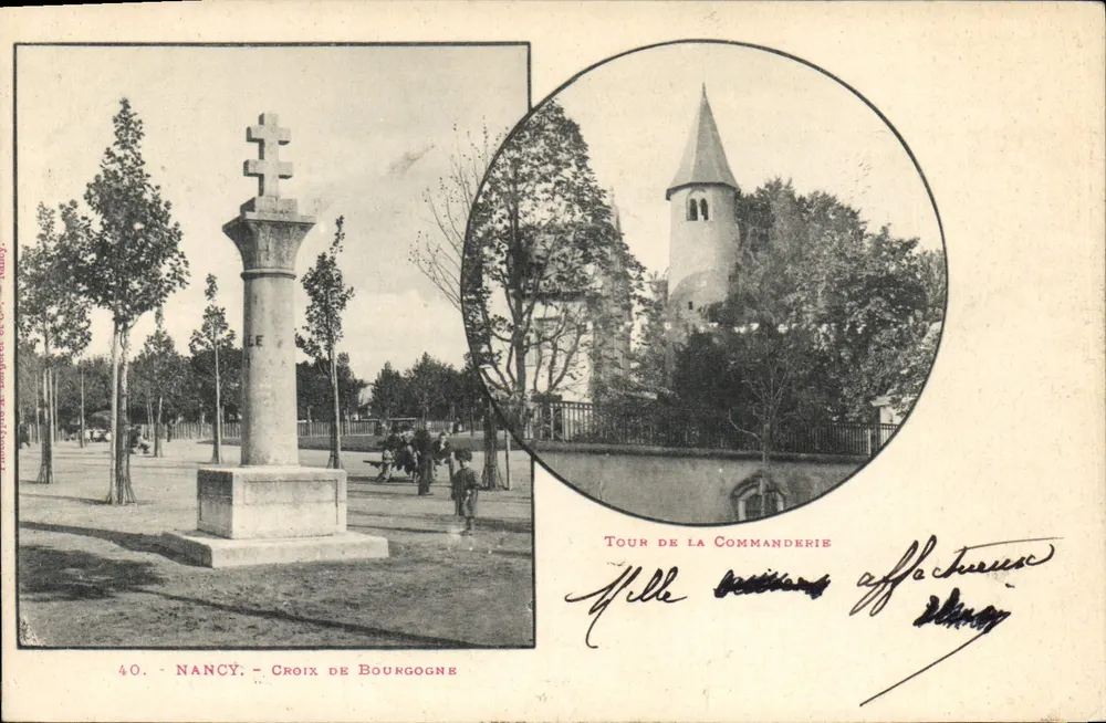 Nancy — Kreuz von Burgund und Turm der Commanderie — Imprimerie de Nogaret et Cie - Vorderseite