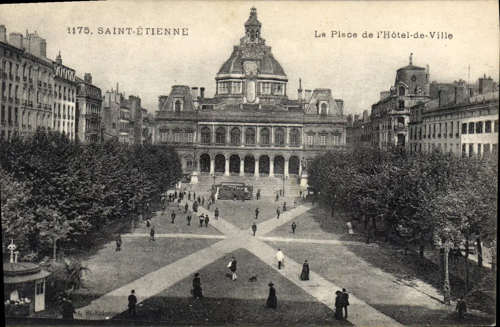 Saint-Étienne — Place de l'Hôtel-de-Ville — Verlag 1175 - Vorderseite