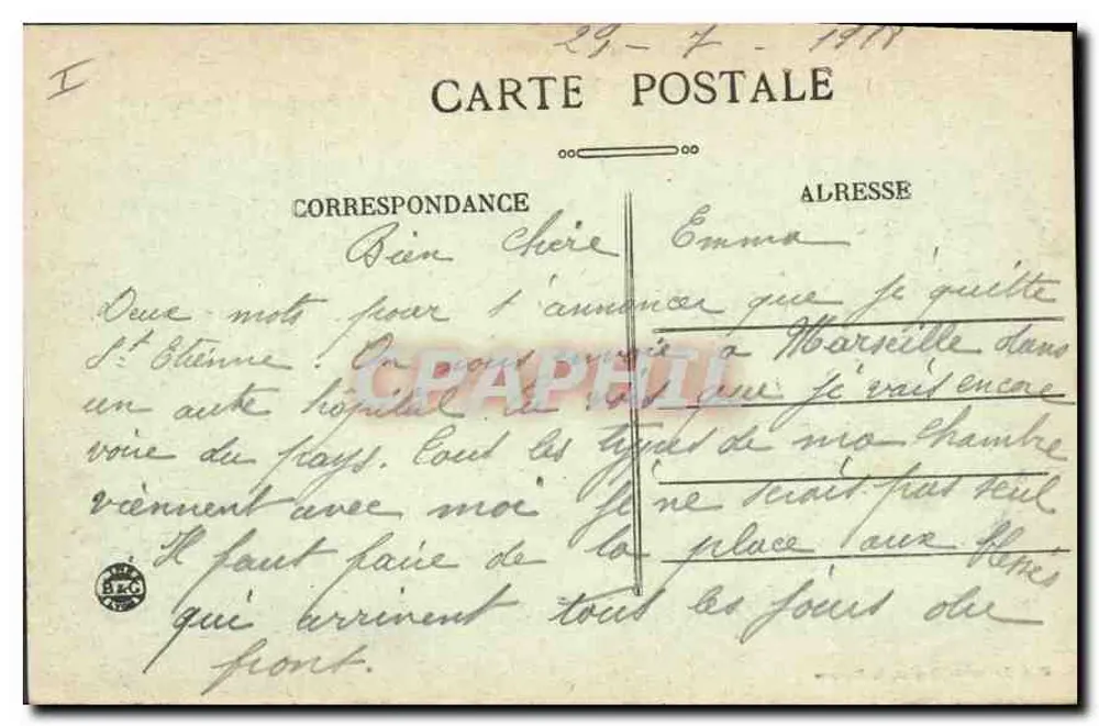 Saint-Étienne — Place de l'Hôtel-de-Ville — Verlag 1175 - Rückseite