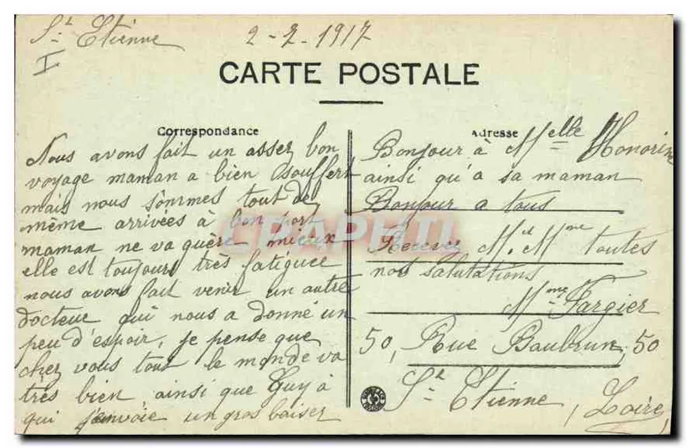 Saint-Étienne — Place de l'Hôtel-de-Ville — C. L. - Rückseite