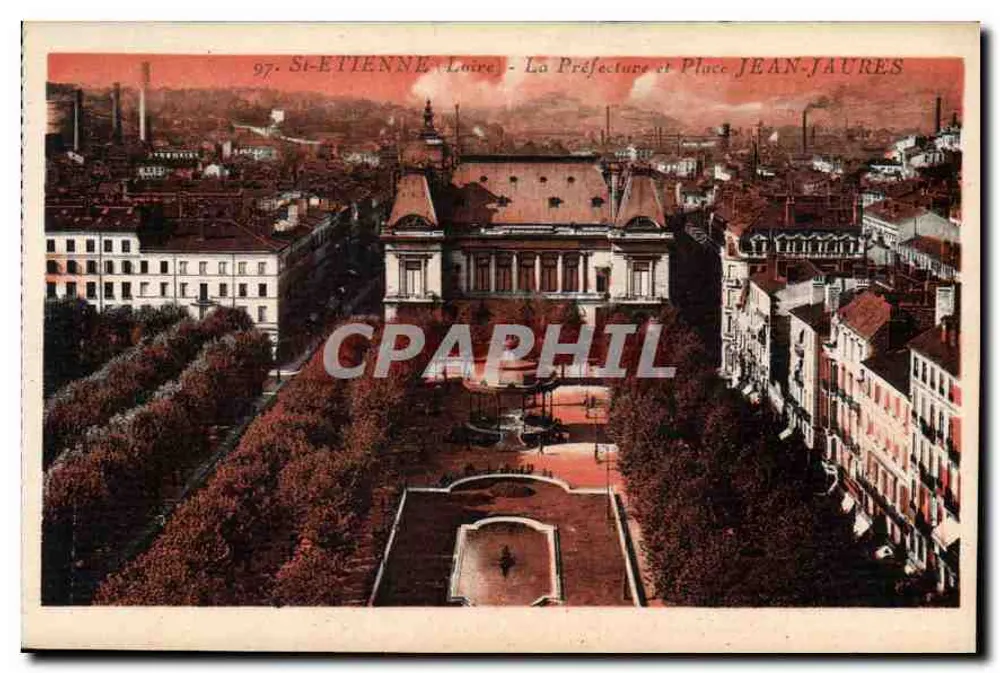 Saint-Étienne, Loire - Die Präfektur und Place Jean-Jaures - Vorderseite