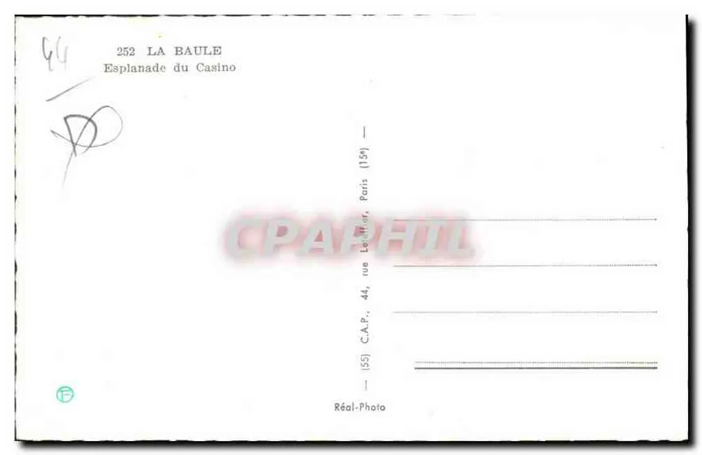 La Baule — Esplanade do Casino — C.A.P. Réal-Photo - Verso