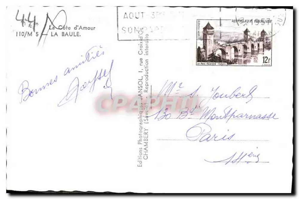 La Baule — Lembrete de La Baule — Éditions Chambery - Verso