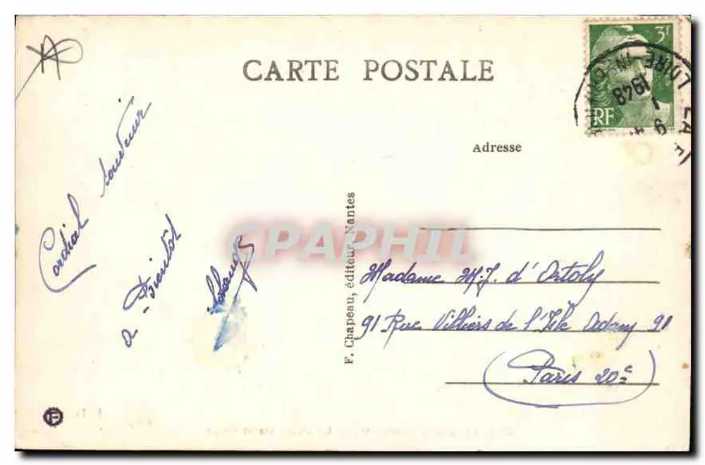 La Baule (Loire-Inf.) — Mittagsschlaf am Strand — F. Chapeau, Nantes, n° 2813 - Rückseite