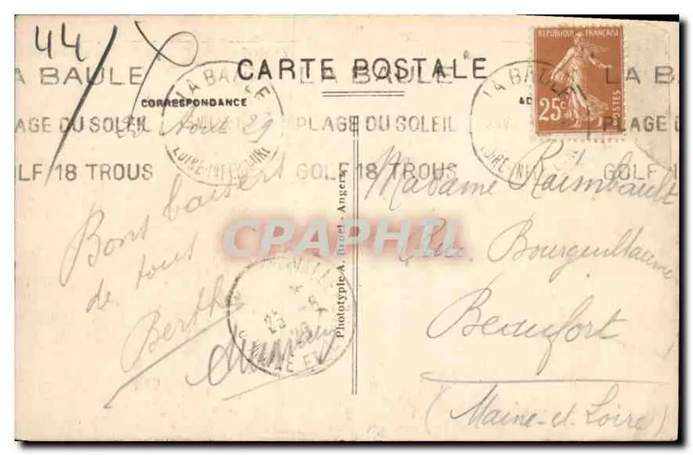 La Baule-sur-Mer — Die Neue Station — Verlag A. B. (Nr. 65) - Rückseite