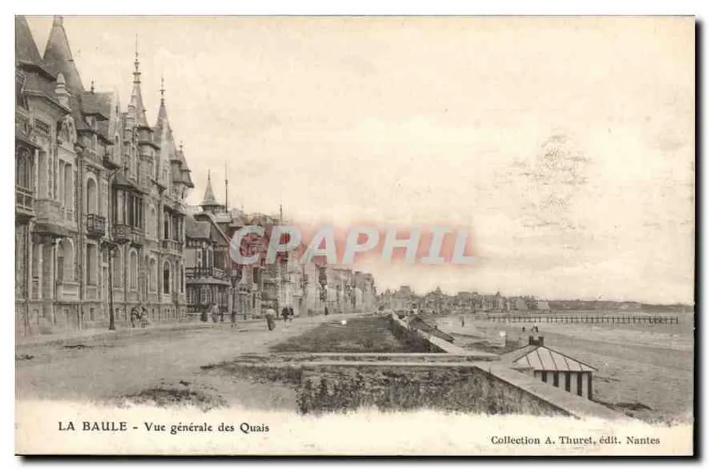 La Baule - Vista geral dos Quais — Coleção A. Thuret, edição Nantes - Frente