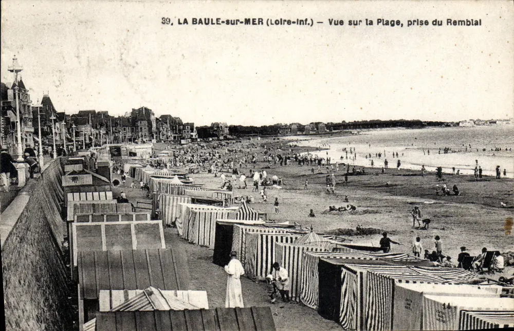 La Baule-sur-Mer (Loire-Inf.) — Ansicht der Strandpromenade, vom Damm aus — F. Chapeau, Nantes, n°39 - Vorderseite