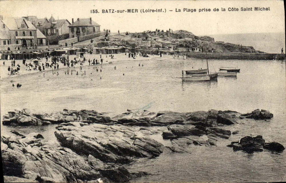 Batz-sur-Mer (Loire-Inf.) — Ansicht der Strand von der Saint Michel Küste — Verlag P. Chapeau, Nr. 155 - Vorderseite