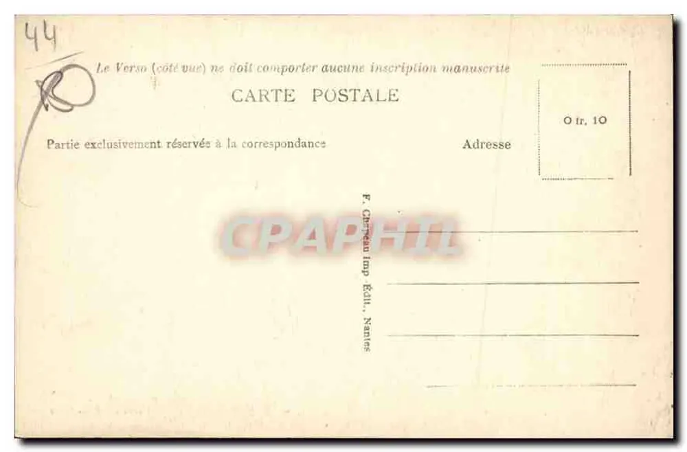 Noces de Paludiers — Batz (Loire-Inférieure) — editor F. Cépèze, Nantes - Verso
