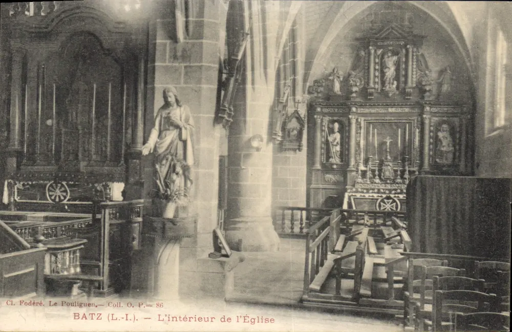 Batz (L.-I.) — L'interno della Chiesa — Cl. Fodéré, Coll. O.P. — 86 - Recto