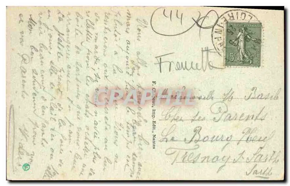 Batz (Loire-Inf.) — Marais Salants, perto de Trégaté — F. Chapeau, Imp. Edite, Nantes - Verso