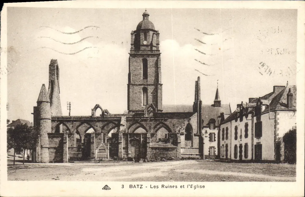 Batz - De Ruïnes en de Kerk — uitgever C.A.R.A. n°3 - Voorkant