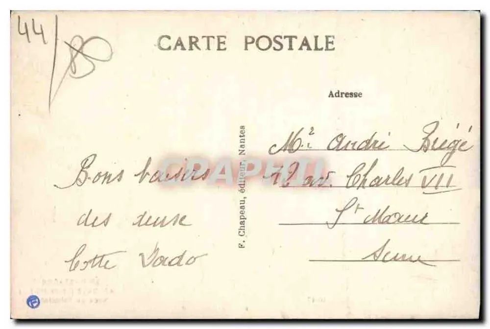 Hochzeit der Paludiers — In der Bretagne, 43 Batz (Loire-Inférieure) — F. Chapeau, Nantes, n° 46-47 - Rückseite