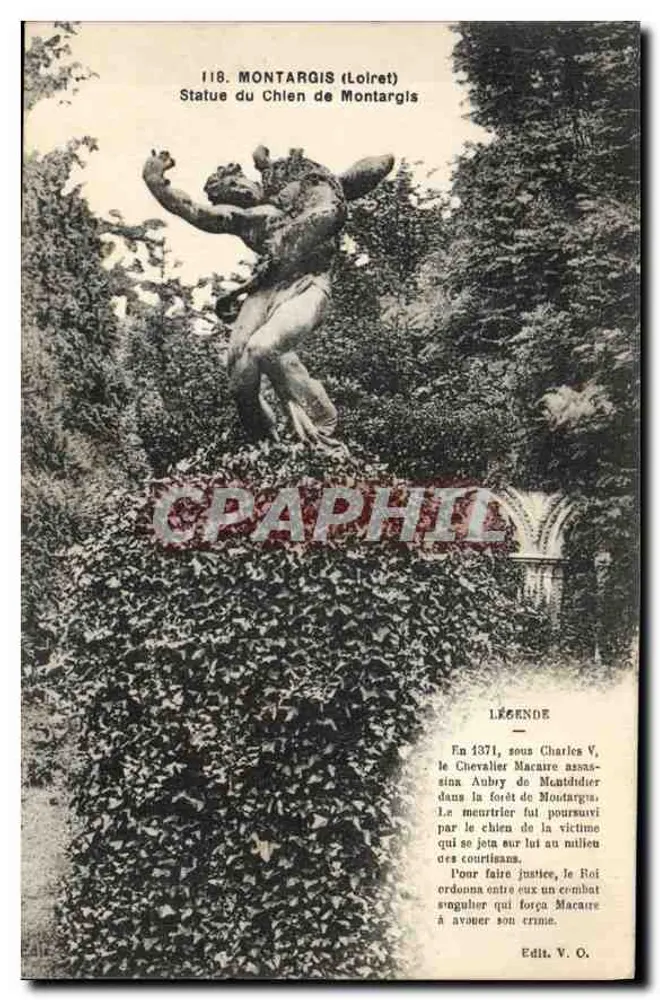 Statue des Hundes von Montargis — Montargis (Loiret) — Edit. V. O. - Vorderseite