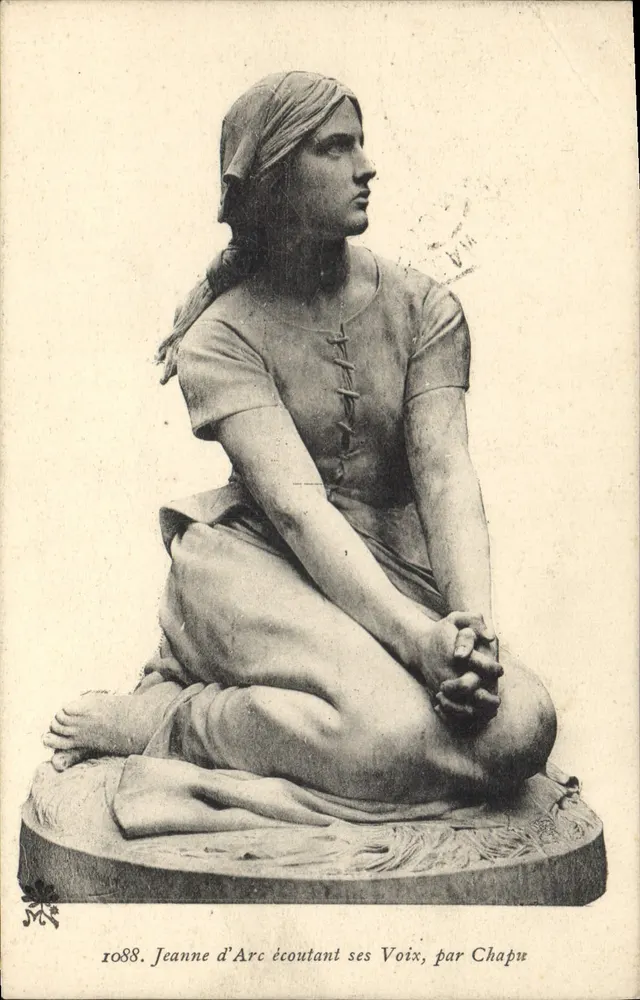 Jeanne d'Arc, die ihre Stimmen hört — Skulptur von Chapu — Nr. 1088 - Vorderseite