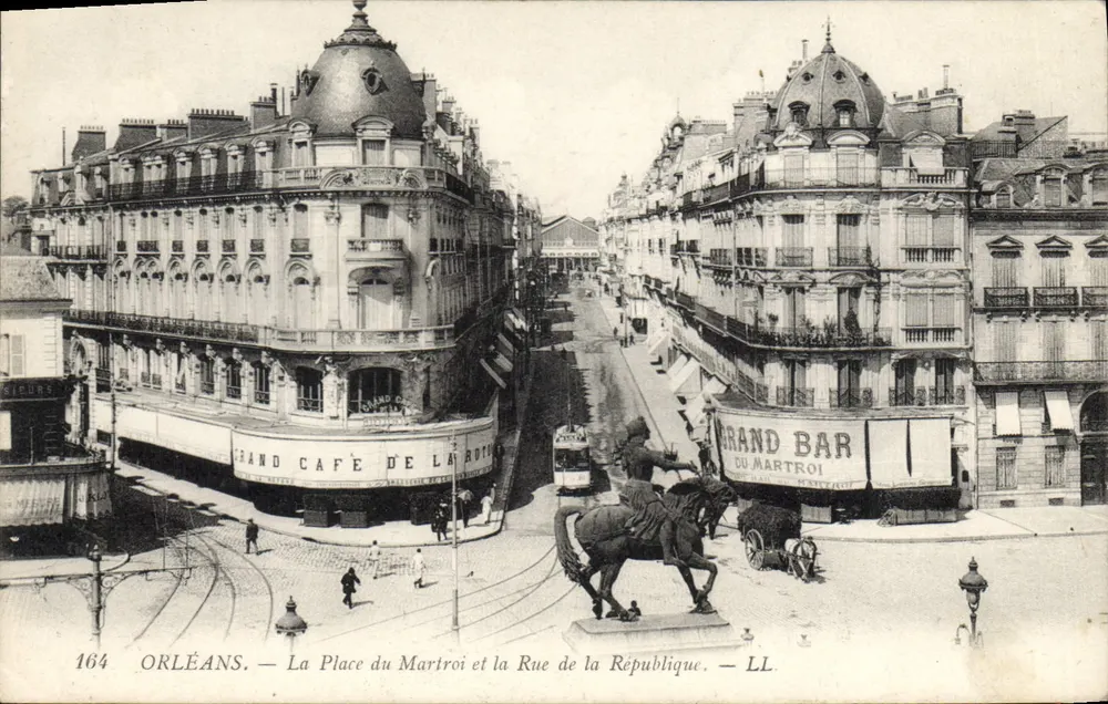 Orléans — Place du Martroi und Rue de la République — LL, n°164 - Vorderseite