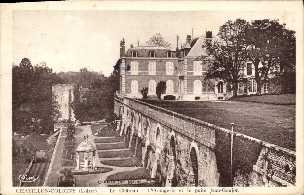 Chatillon-Coligny (Loiret) — Das Schloss, die Orangerie und das Brunnen Jean-Goujon — Combier Imp. Macon - Vorderseite