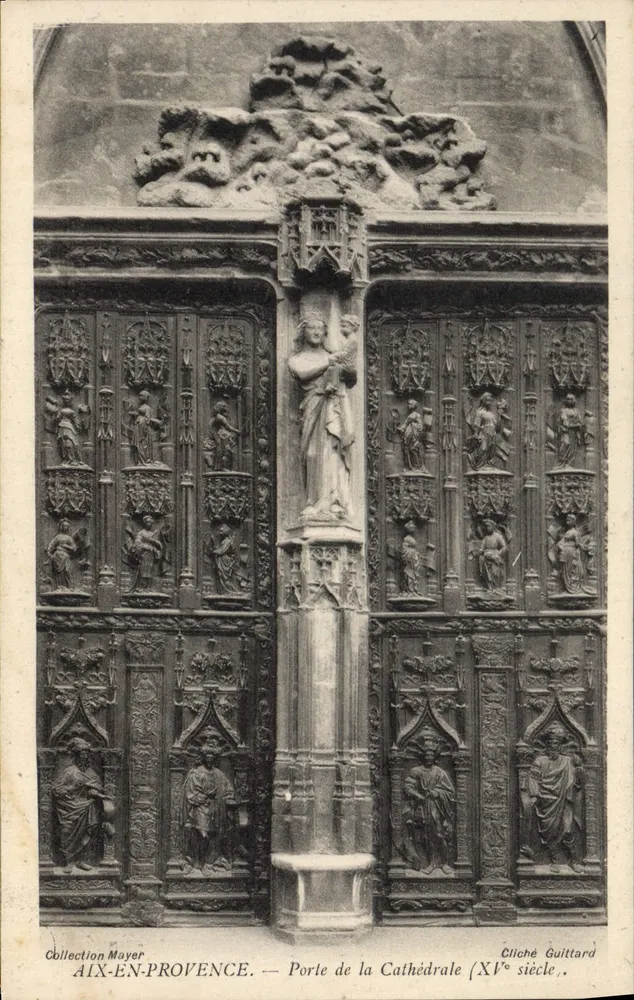 Aix-en-Provence — Tor zur Kathedrale (15. Jahrhundert) — Sammlung Mayer, Cliché Guittard - Vorderseite