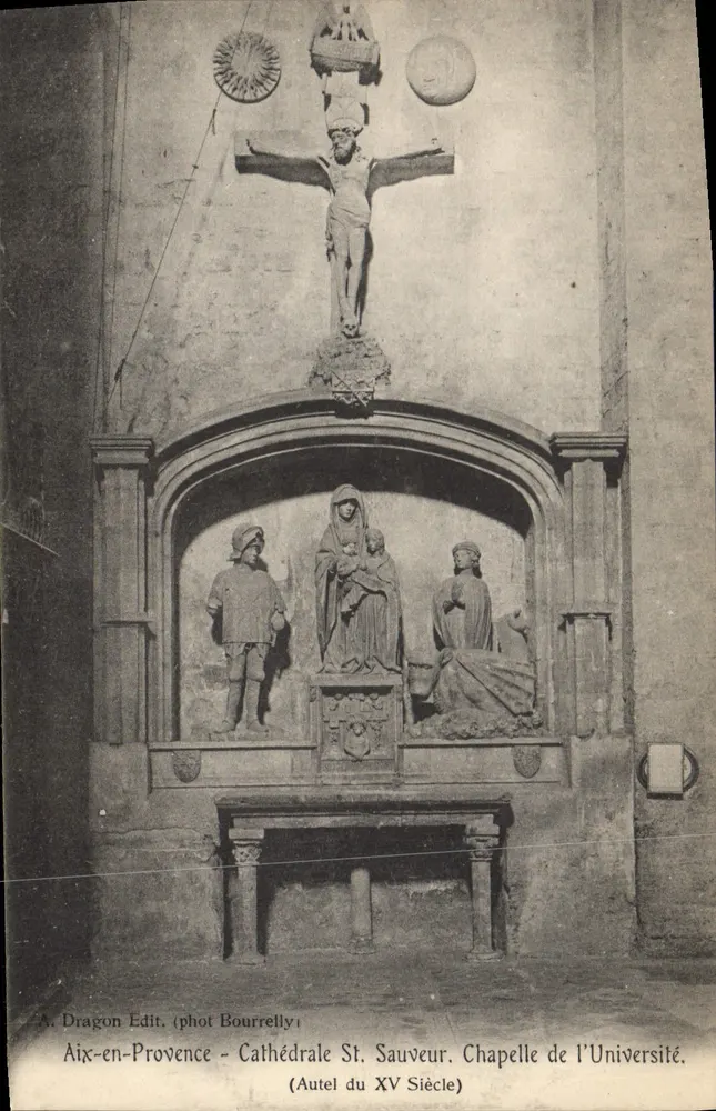 Aix-en-Provence - Kathedrale St. Sauveur. Altar des 15. Jahrhunderts. Universitätskapelle — A. Dragon Edit. (phot Bourrelly) - Vorderseite