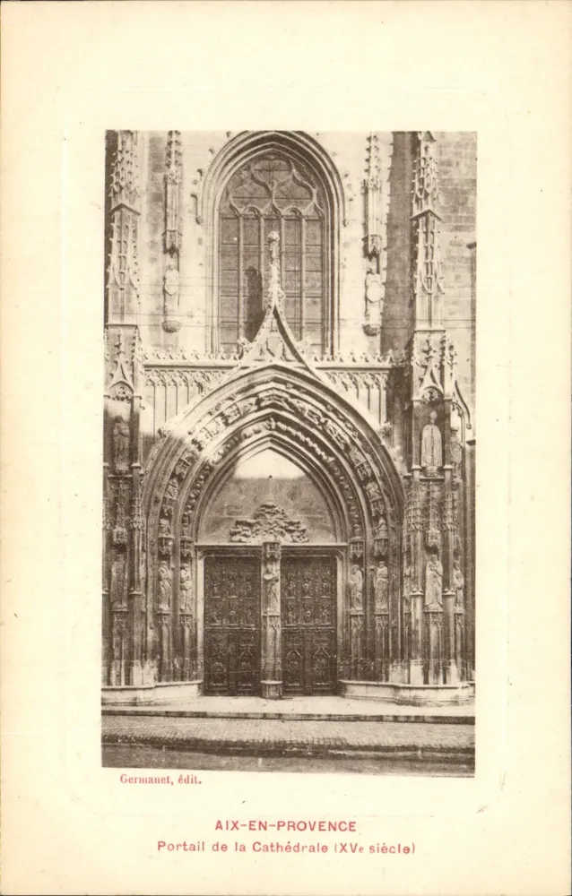 Aix-en-Provence — Portal der Kathedrale (15. Jahrhundert) — Germanet, Verlag - Vorderseite