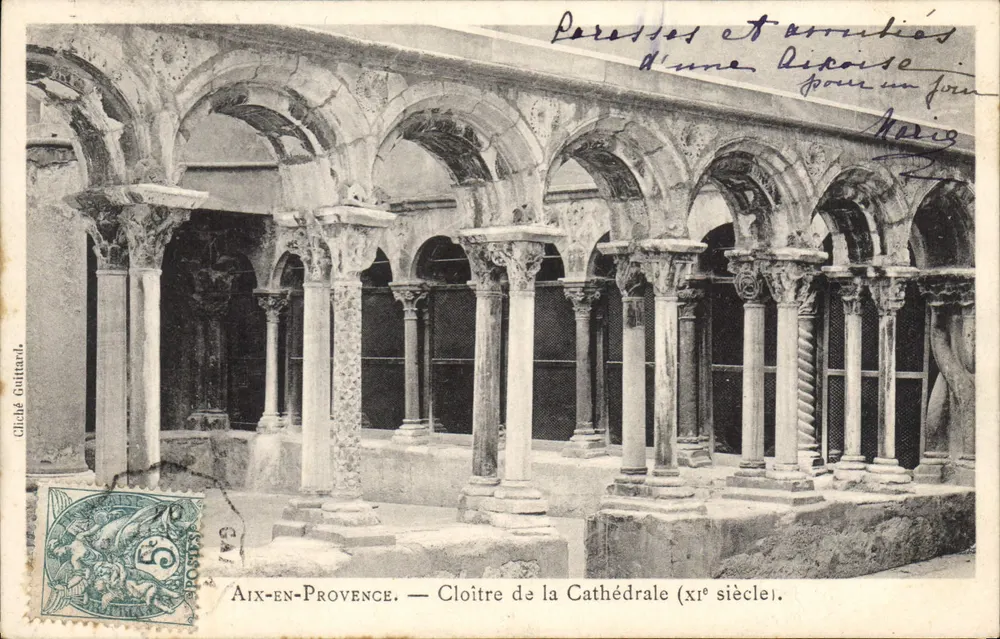 Aix-en-Provence — Cloître da Catedral (século XI). — Cliché Guitard. - Frente