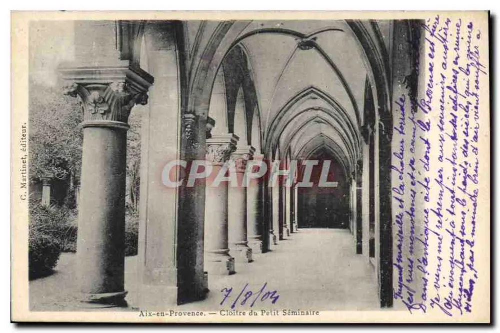 Aix-en-Provence — Claustro do Pequeno Seminário — G. Martinet, editor - Frente