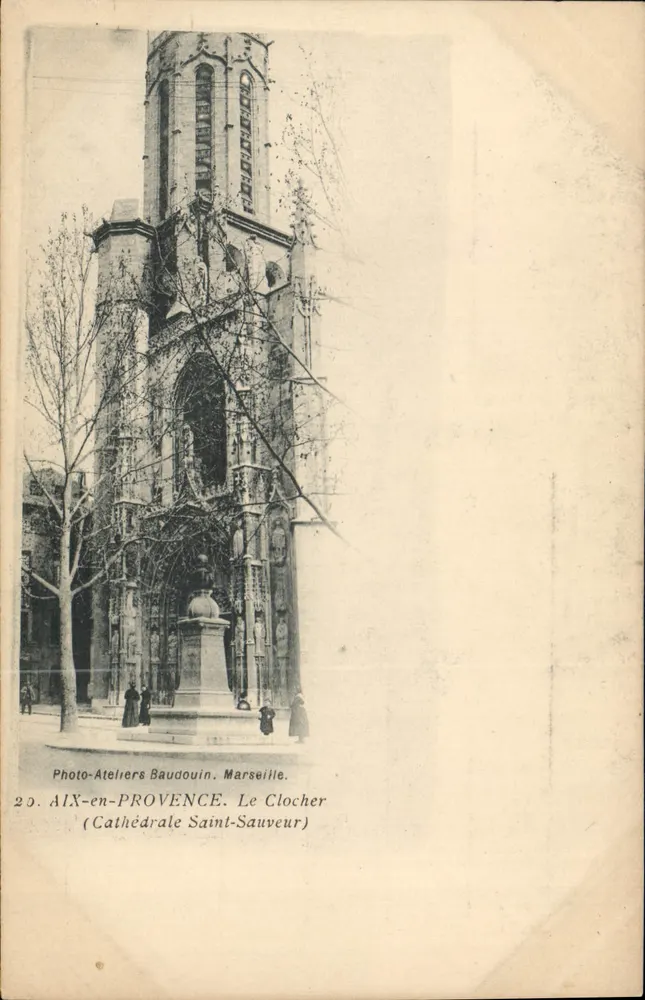 Aix-en-Provence — Der Turm der Kathedrale Saint-Sauveur — Photo-Ateliers Baudouin, Marseille - Vorderseite