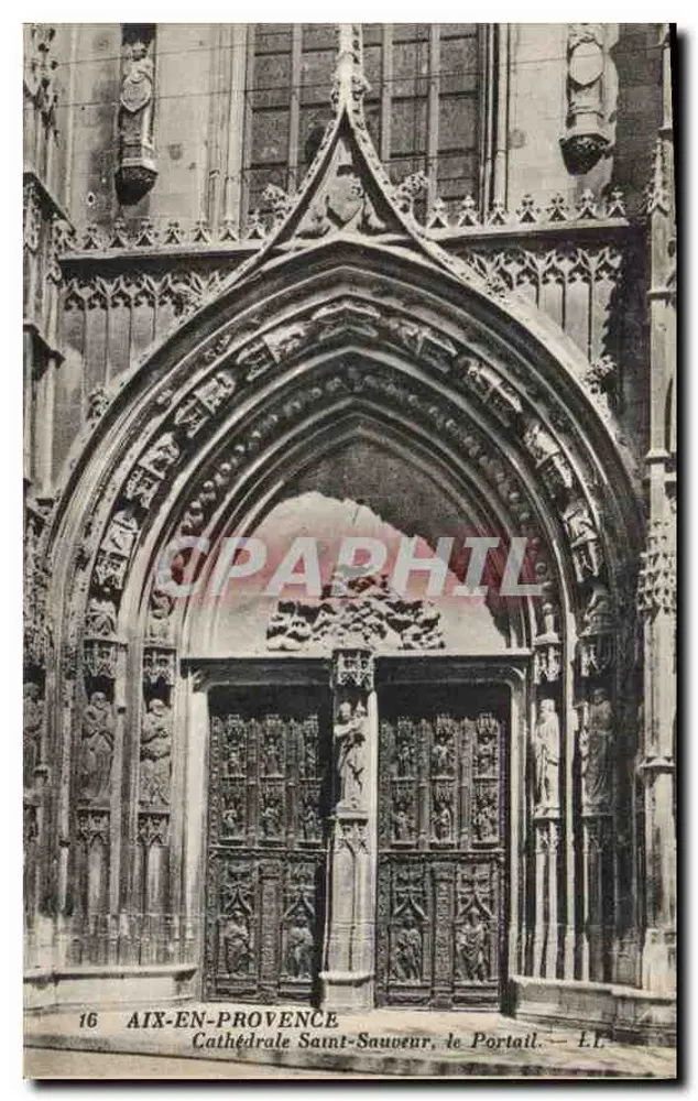 Aix-en-Provence — Kathedrale Saint-Sauveur, der Portal — Verleger L.L. - Vorderseite