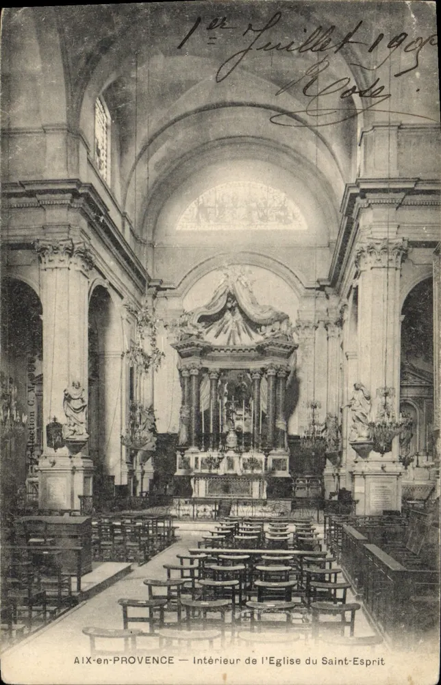 AIX-EN-PROVENCE — Innenansicht der Kirche des Heiligen Geistes — Sammlung C. Mallet - Vorderseite