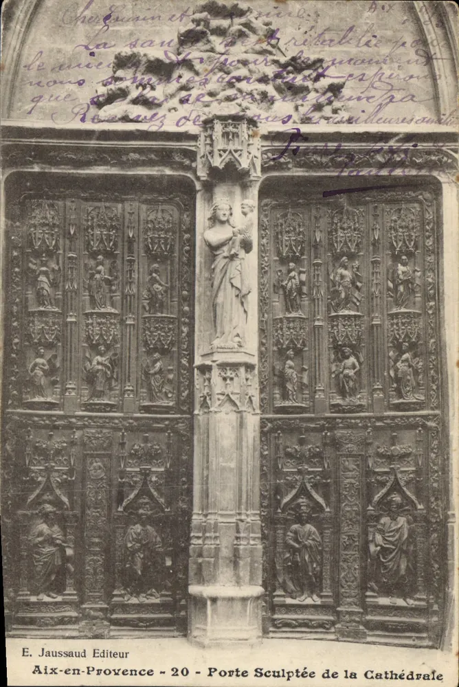Geschnitzte Pforte der Kathedrale — Aix-en-Provence — Verlag E. Jaussaud - 20 - Vorderseite