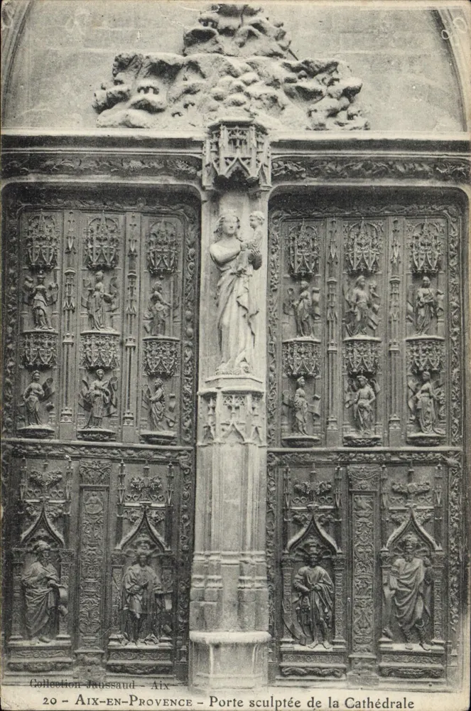 Aix-en-Provence — Geschnitzte Pforte der Kathedrale — Sammlung Jaussaud - Vorderseite