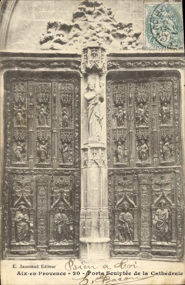 Sculptierte Pforte der Kathedrale — Aix-en-Provence — E. Jaussaud Verlag - 20 - Vorderseite
