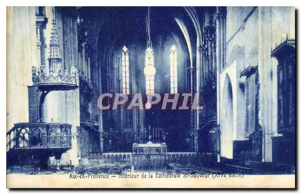 Aix-en-Provence — Innenansicht der Kathedrale St-Sauveur (12. Jahrhundert) - Vorderseite
